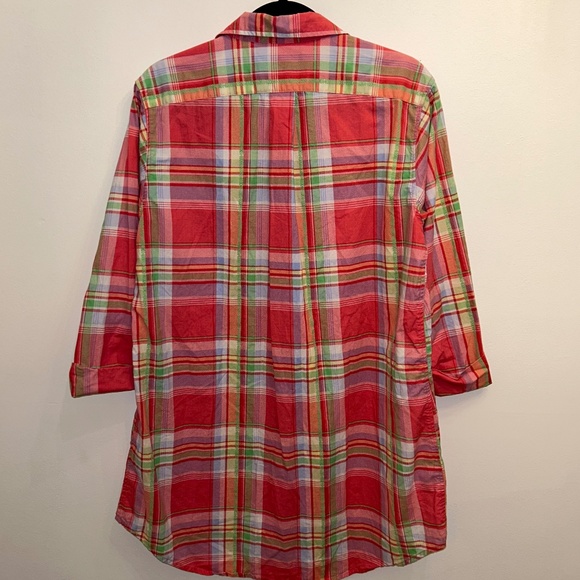 Bright plaid Lauren Ralph Lauren Button down top - Picture 2 of 5